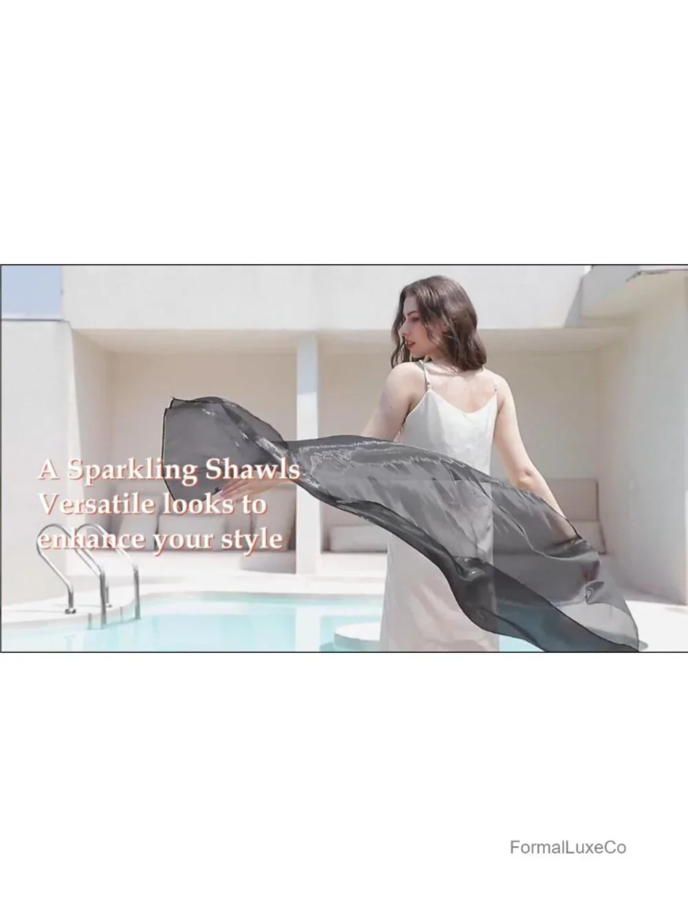 Sheer Organza Shawl Wrap for Evening Dresses Bridesmaid Wedding Party